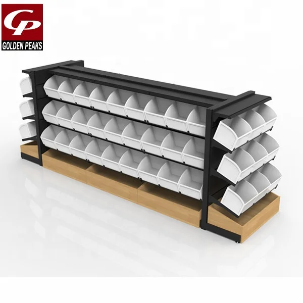 Custom Size Design Material Shelves Supermarket gondola Candy shelf display rack Shelving Supermarket Wood Snack Shelves 03