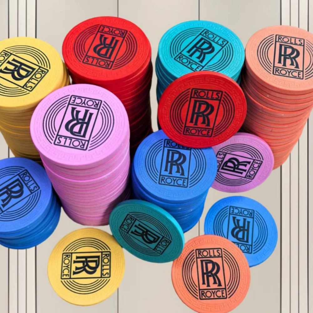 Double RR 43mm 12g Ceramic chips set with embossed pattern poker chip