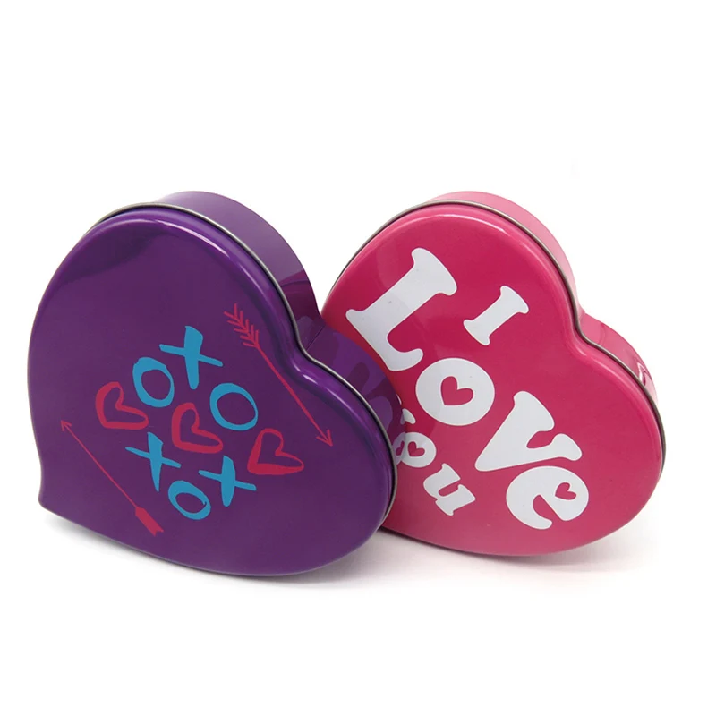Custom Logo Decorative Tin Box Heart Shape Tin Embossed Design Mint Candy Container Gift Metal Tin Can