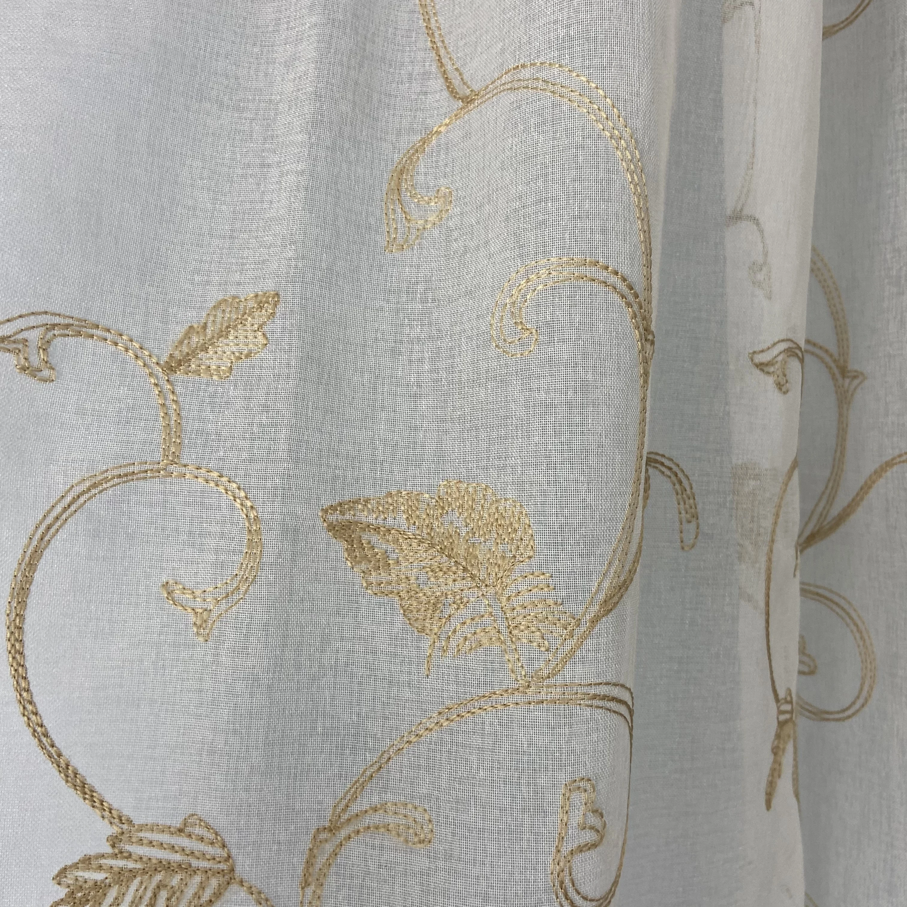 Good quality material black embroidery curtain, Jacquard fabric embroidery curtain Set of 2 /