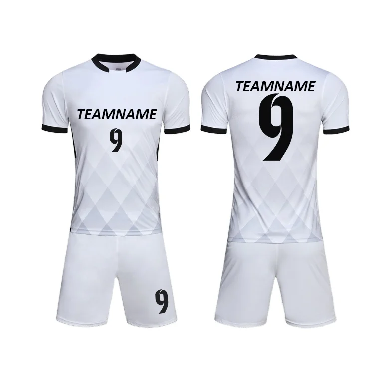 Latest custom 100% Polyester Sports Training China Imported Black and White Soccer Jersey in Player Version Teamwear