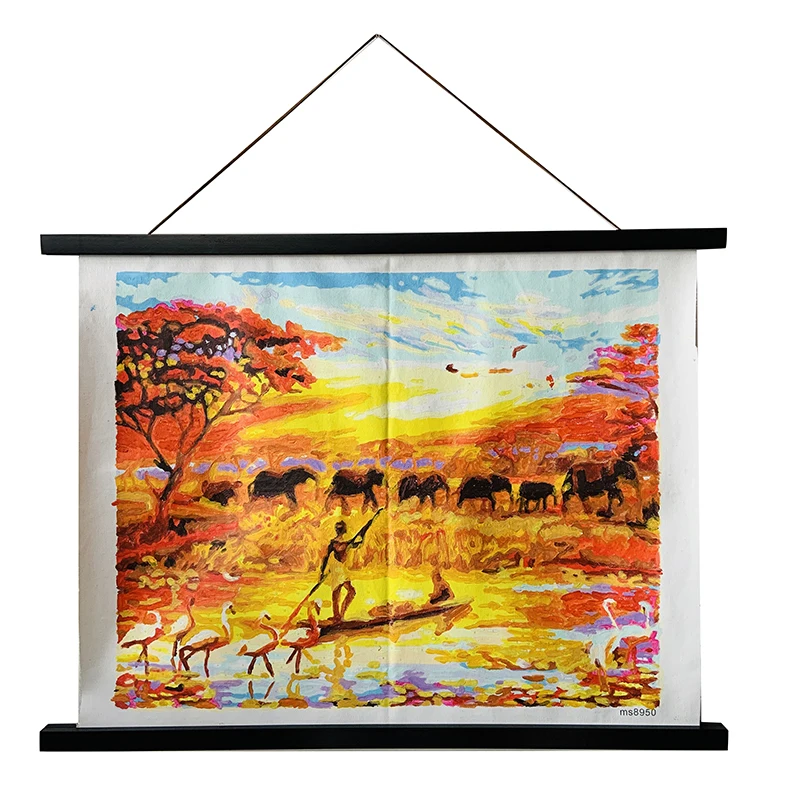 Магнитная вешалка для постера под заказ, подвеска для постера из тикового дерева, 16 дюймов для стен, деревянные вешалки для постера