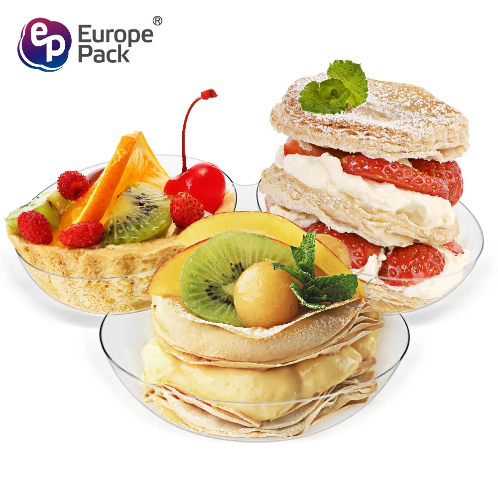 Europe-Pack new arrival food grade 290ml oval shape snack serving dish 3 parts
