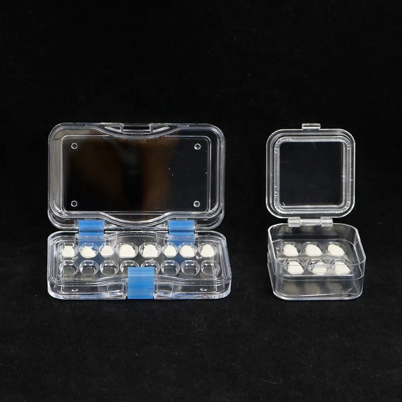 Transparent Plastic Crown Case with Film, Plastic Mold Fixed Portable Denture Prosthesis Dental Film Case