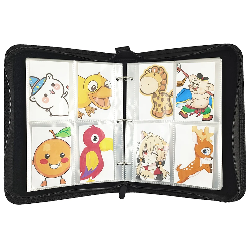 ModernQiu Best-Selling PU Leather  4 Pockets Trading Card Binder with 50 Sleeves for 400 Cards