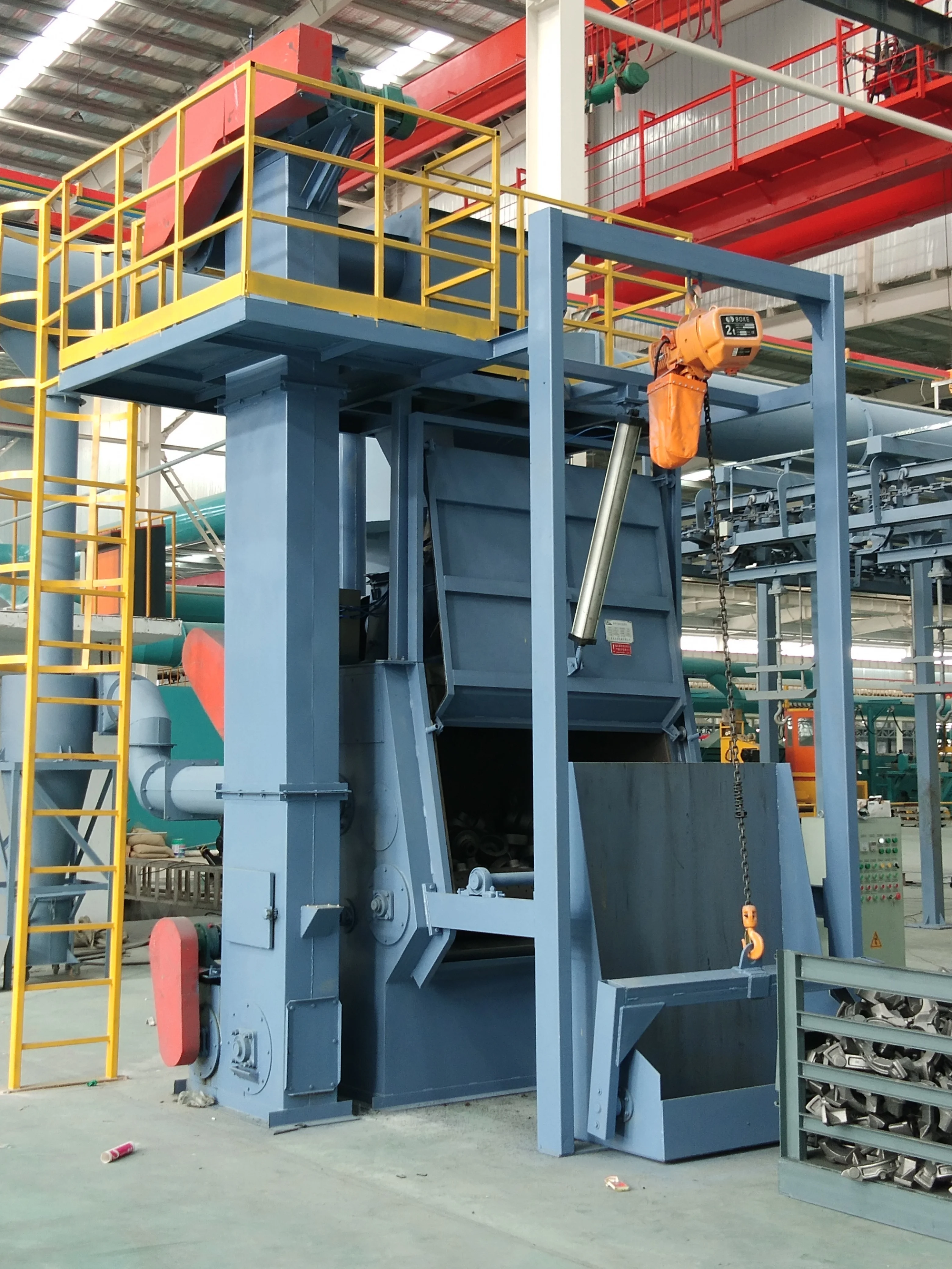 Professional manufacturer QR3210A tumble belt/ rotoblast shot blasting machines for pipe fittings