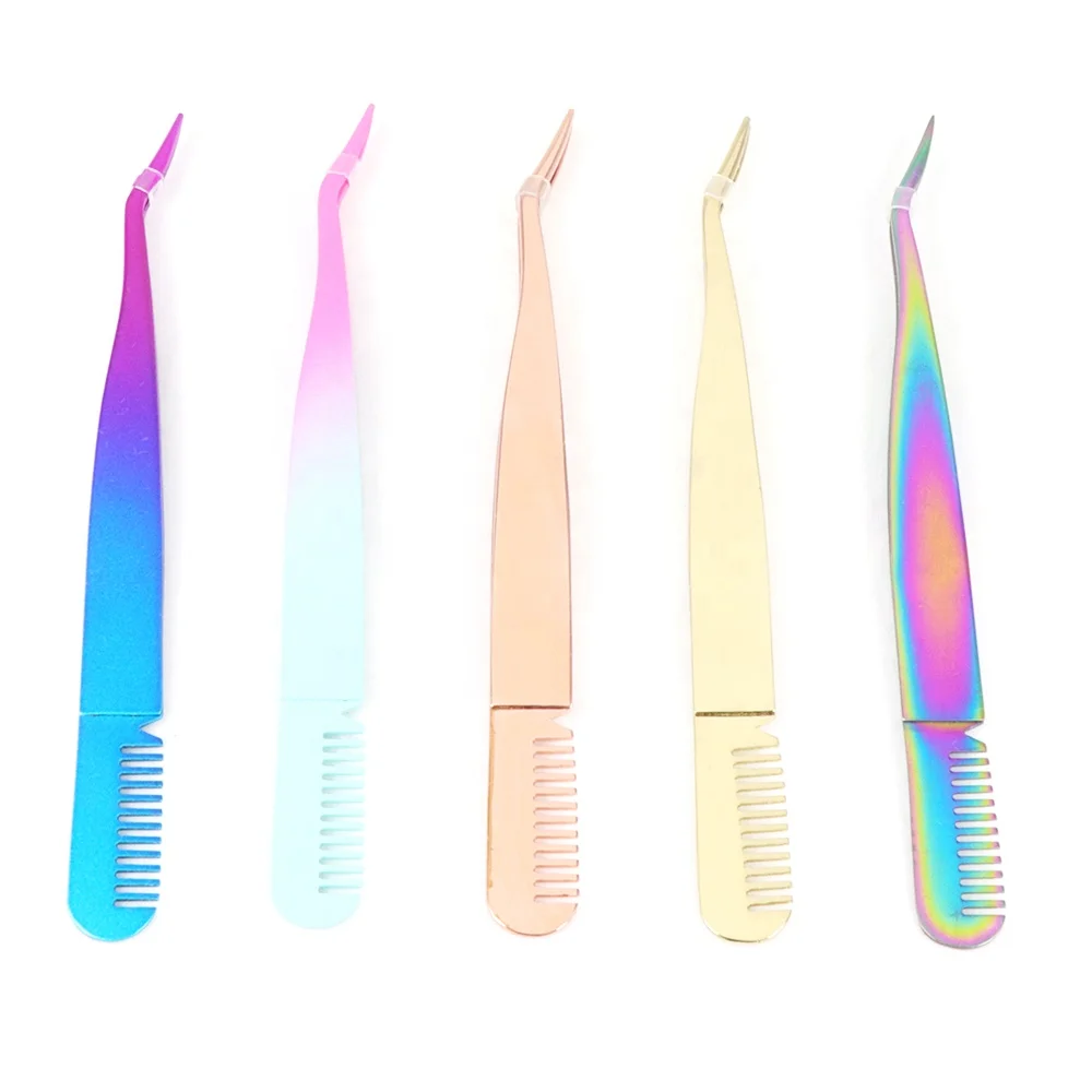 Private Label Logo Eyelash Tweezer Custom Lash Applicator Tool