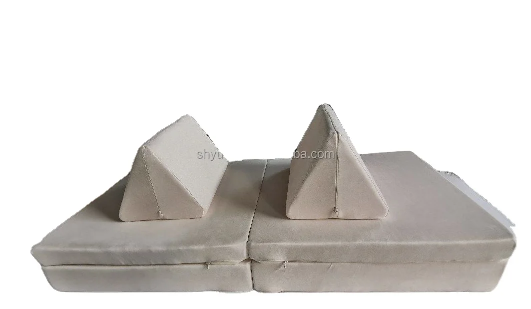 Kids Play Couch sofa for Kids with Ottomans Convertible Modular Climbing Toddler Couch sofa bed for Fold Out Kid