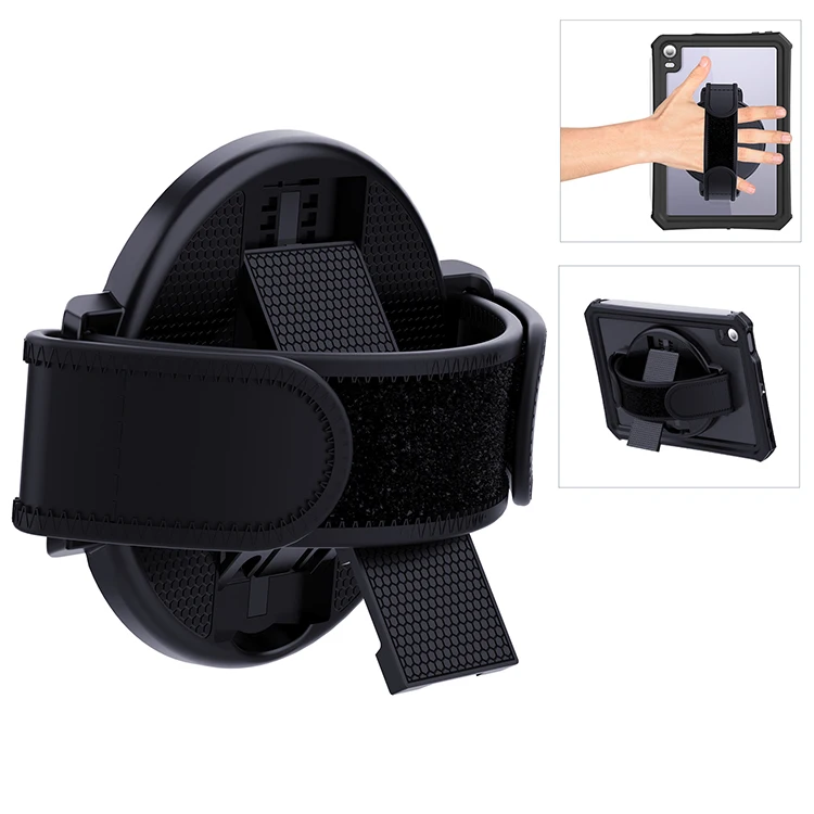 Universal 360 Degree Rotatable Black Loop Fastening Handle Grip With Adhesive Patch Tablet Hand Strap Holder For Tablet PC