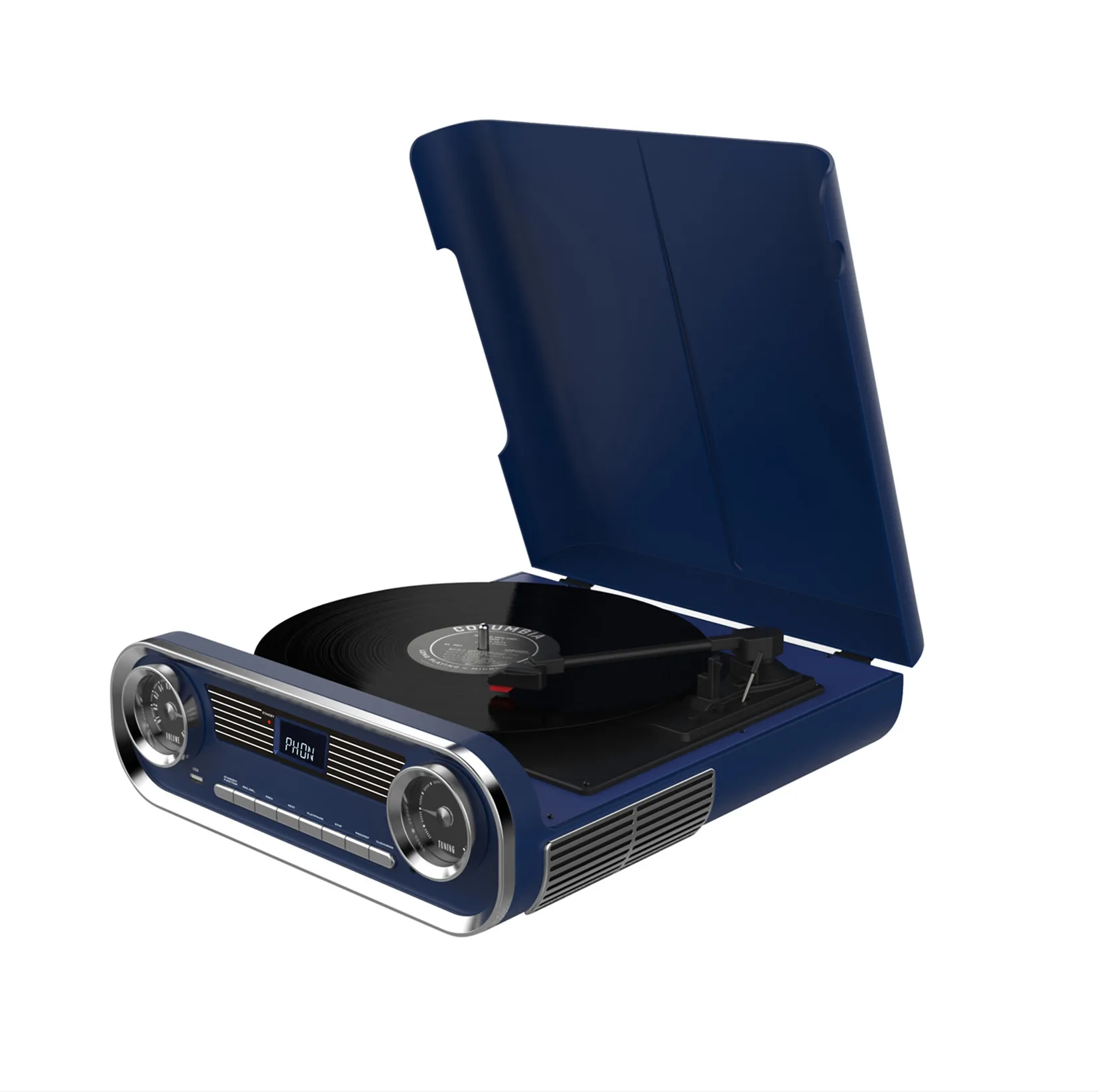 New Design Fashion Vinyl Record Player Turntable With Stereo Built-in Speakers Usb Radio