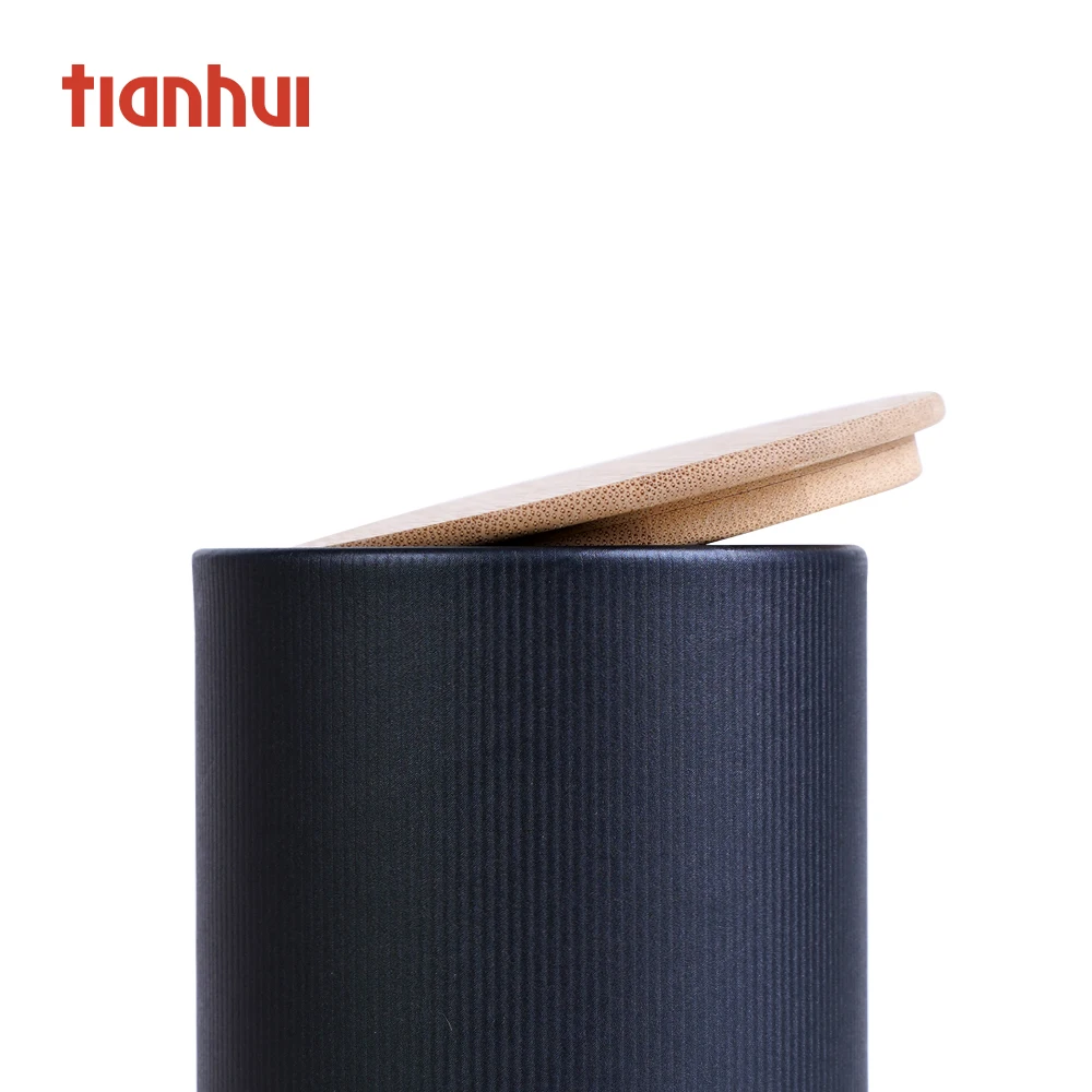 Lid Round Tea Paper Gift Box with Dividers Food Grade Acrylic Wood, Paper Series 216 Tianhui Accept Bio-degradable