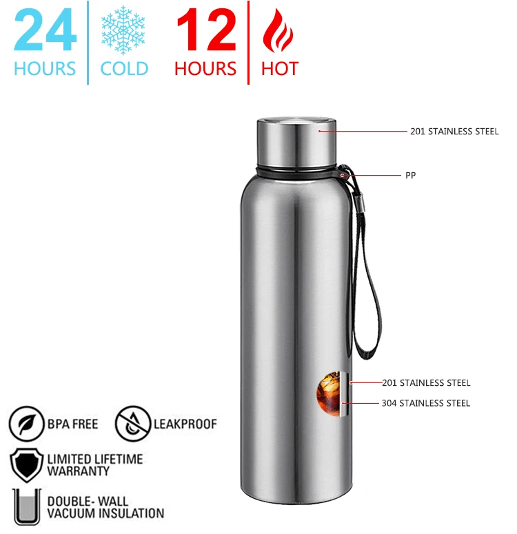 OKADI Stainless Steel Bike Bicycle Water Bottle Outdoor Insulated Sport Water Bottle