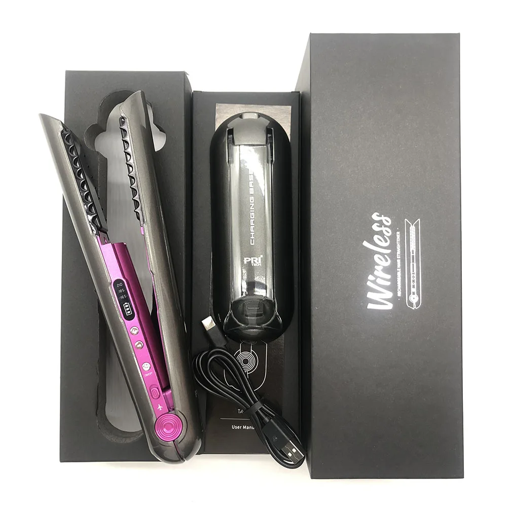 Factory Price 2 In 1 Cordless Hair Straightener And Curler Wireless Flat Iron