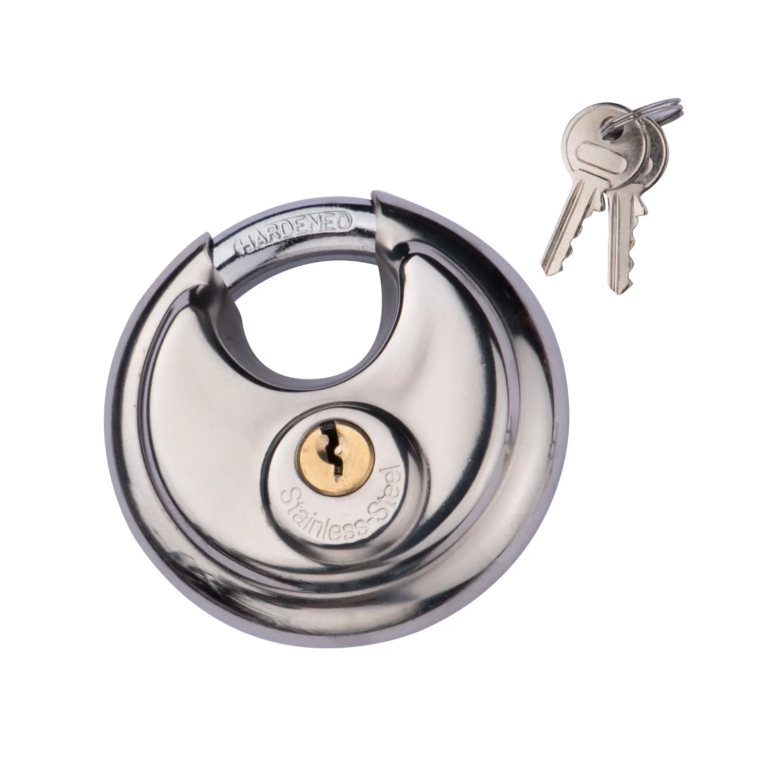 60mm Solid SS Disc Padlock Heavy Duty High Safety Pad Locks Anti-theft Stainless Steel Round Disc Door Padlocks