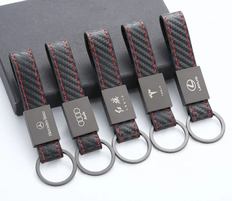 Custom logo zinc alloy pu keychain fancy keychain car brand keychain