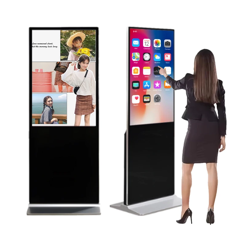 32-85 Inch Best Selling Smart Kiosk Vertical Totem Floor Standing Touch Screen LCD Advertising Display Digital Signage