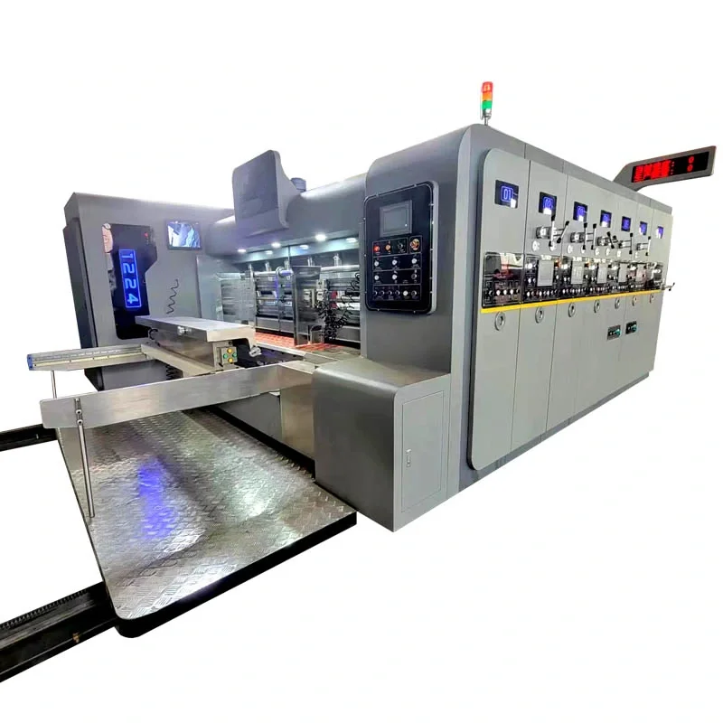 Fully Automatic Box Carton Flexo Corrugated Pizza Box Making Rotary Die Cutting Printing Machine