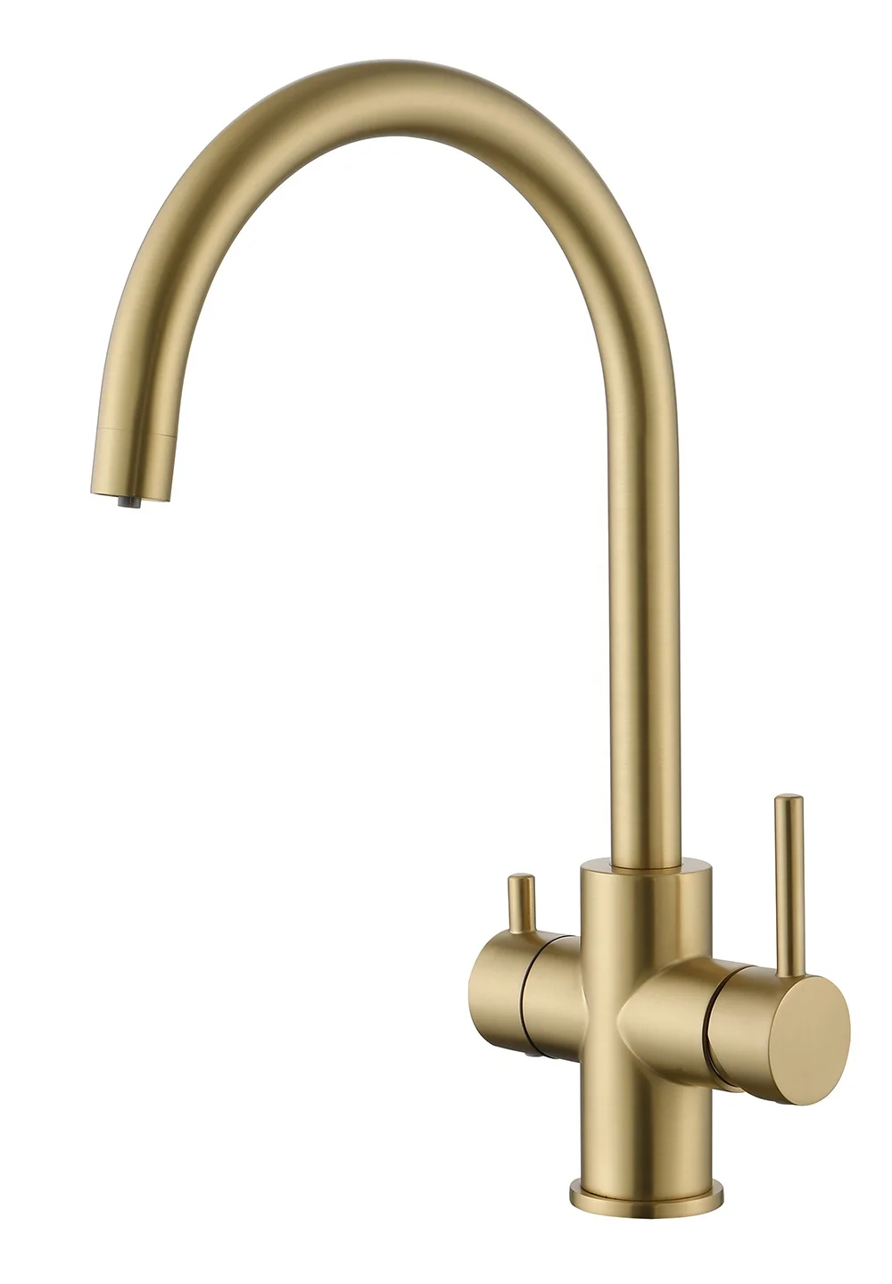 China factory All kinds of Brass Long Flexible brass Tap Golden dual handle Kitchen Faucet  Pull Out Sink Faucet