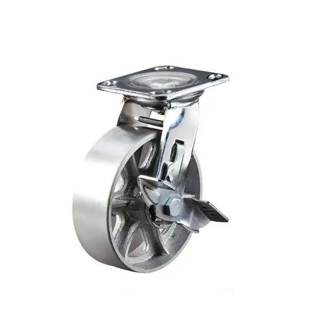 6 дюймов heavy duty промышленность оцинкованный стальной Поворотное Колесо с тормозом