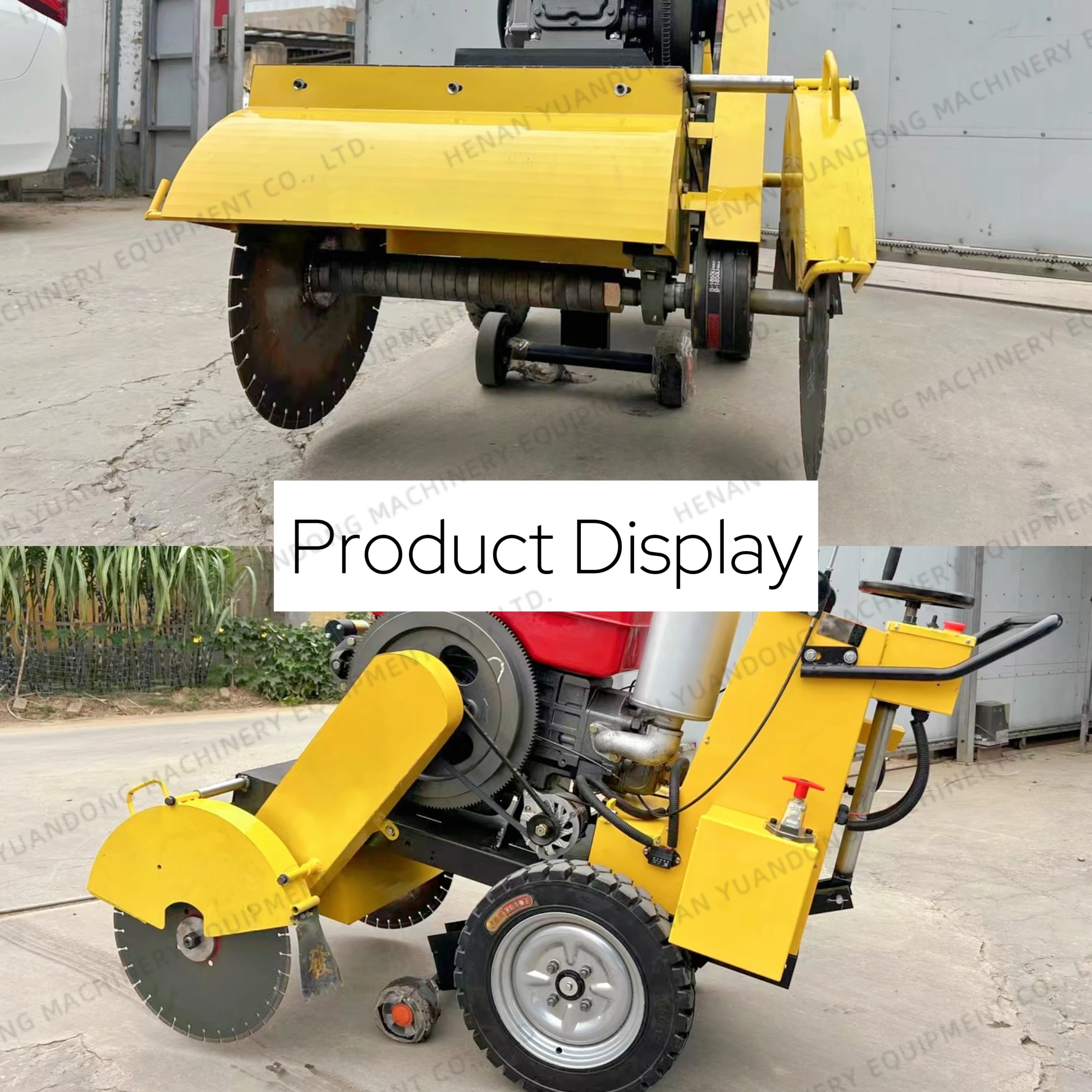 Crawler Double Saw Blades Road Cutting Machine Diesel Concrete Cutting Machine