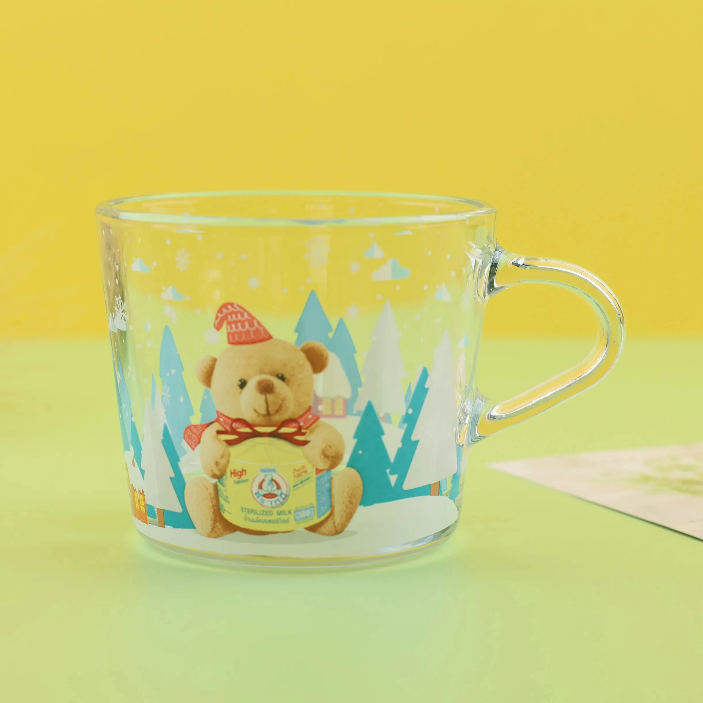 Coffee Mugs Glass Sublimation Bear 11 Oz Beer Wholesale DIY Clear Cup with Handle for Milk Juice F&N Beverage
