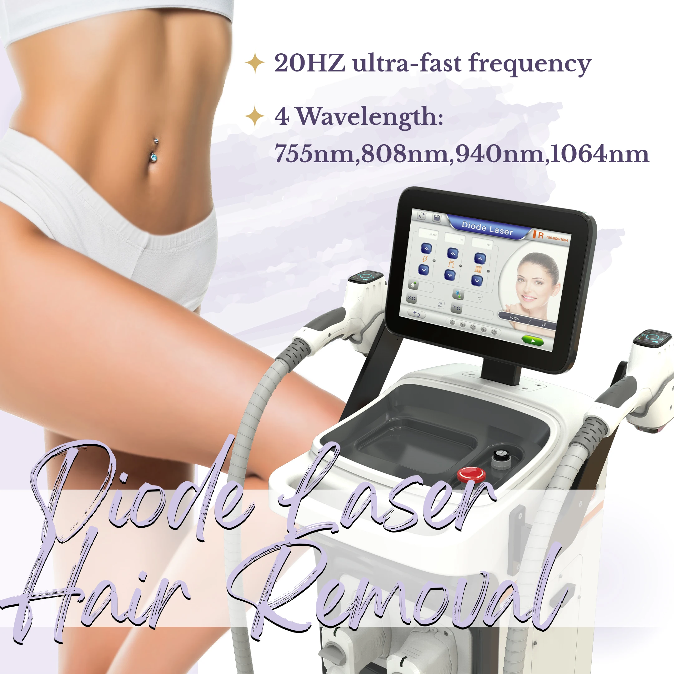 Hottest germany device hair loss treatment diode laser hair removal 808nm with ce