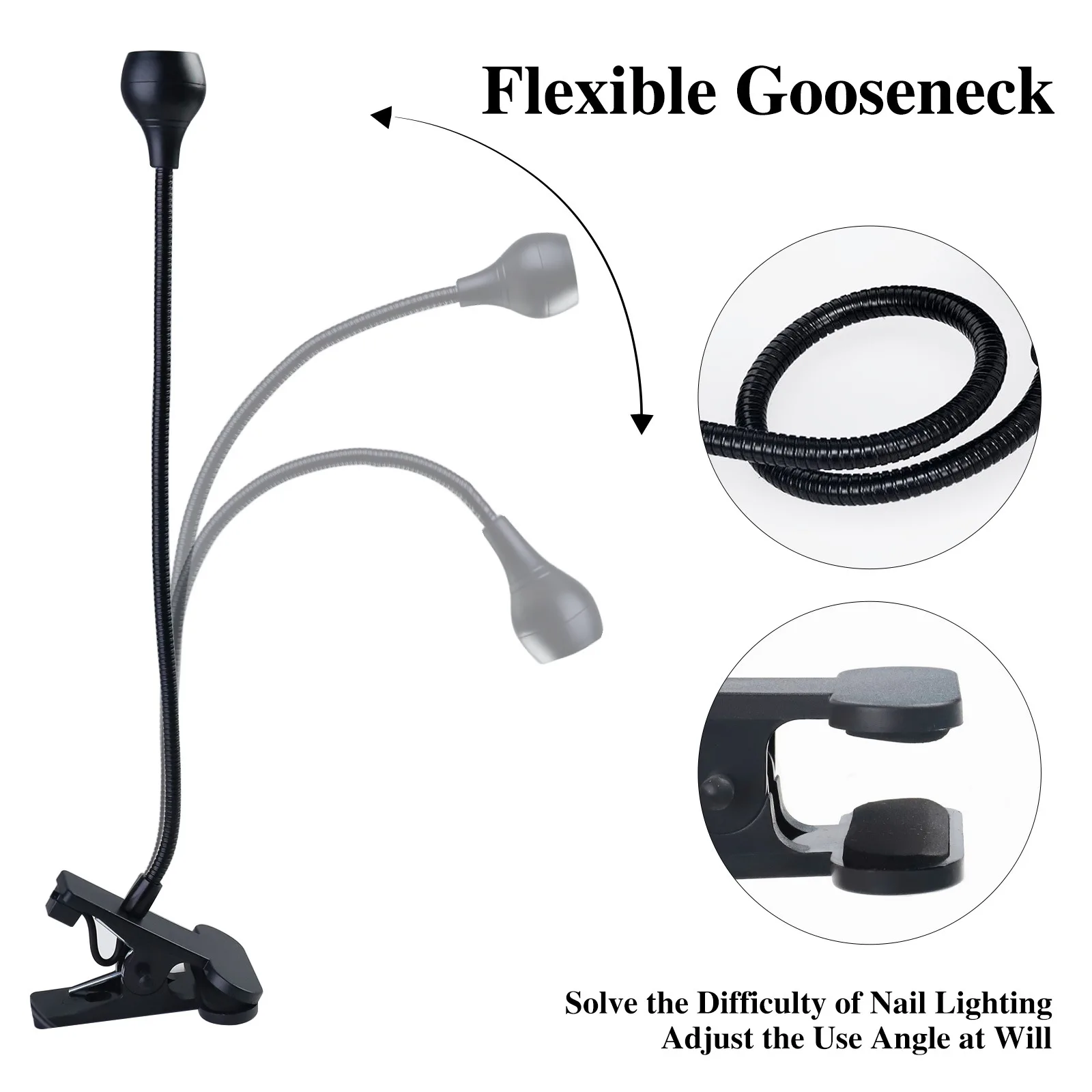 Misscheering 5W Mini Nail UV Adhesive Curing Lamp Purple Light with Clip and Switch USB Lamp Multi purpose One Lamp