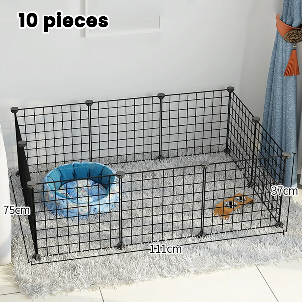 Pet Playpen, 12 PCS Exercise Small Animals Supplies DIY Metal Cage Portable Yard Fence Indoor
