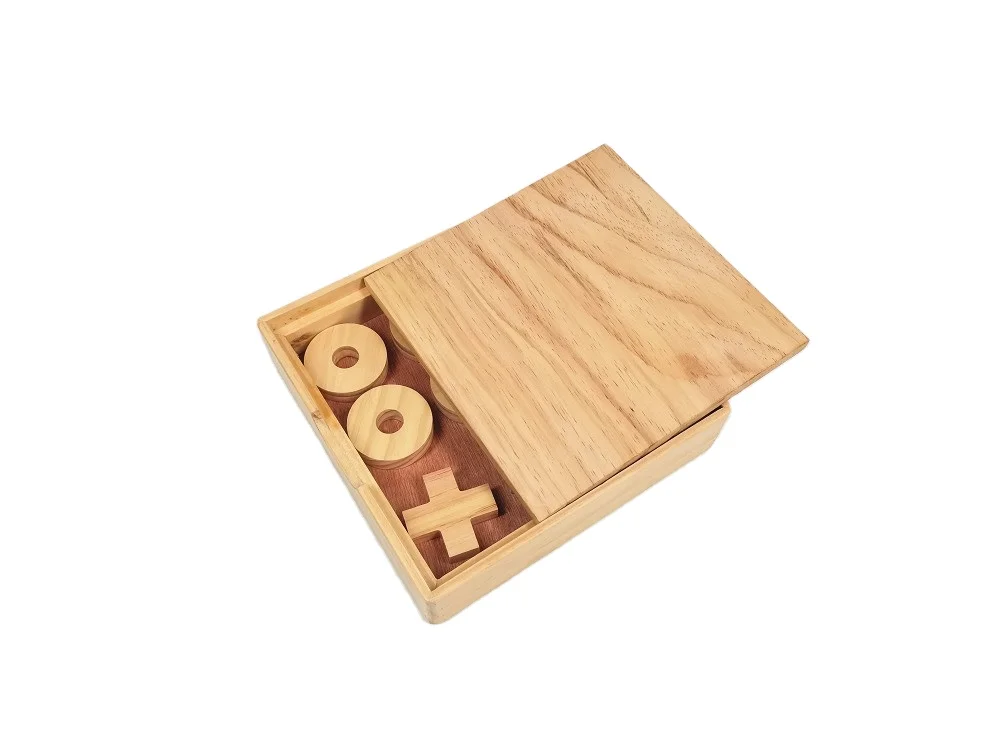 
Strategy Educational Toys Wooden Board Games Set Tic Tac Toe With Board 