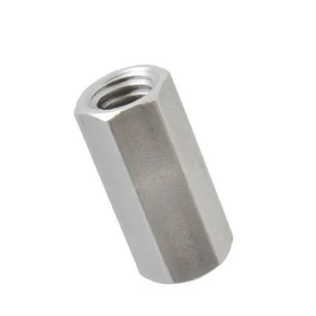 Manufacturer Stainless Steel Couplings China Nut Rod Hardware DIN 6334 Hexagon Long Nut M3 M4 M5 M6 M8