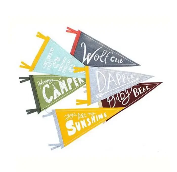 OEM Sublimation Printed Felt Pennants Flag Wholesale Custom logo Felt Banner