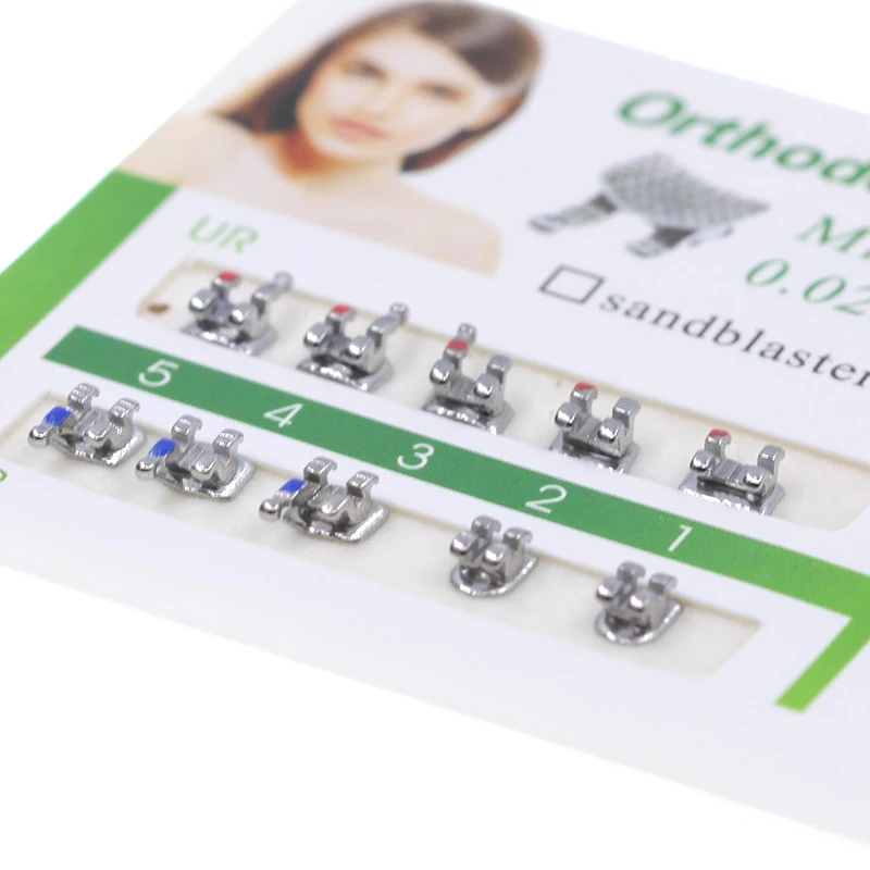 Dental orthodontics metal mini roth 022 345 hooks mesh base brackets