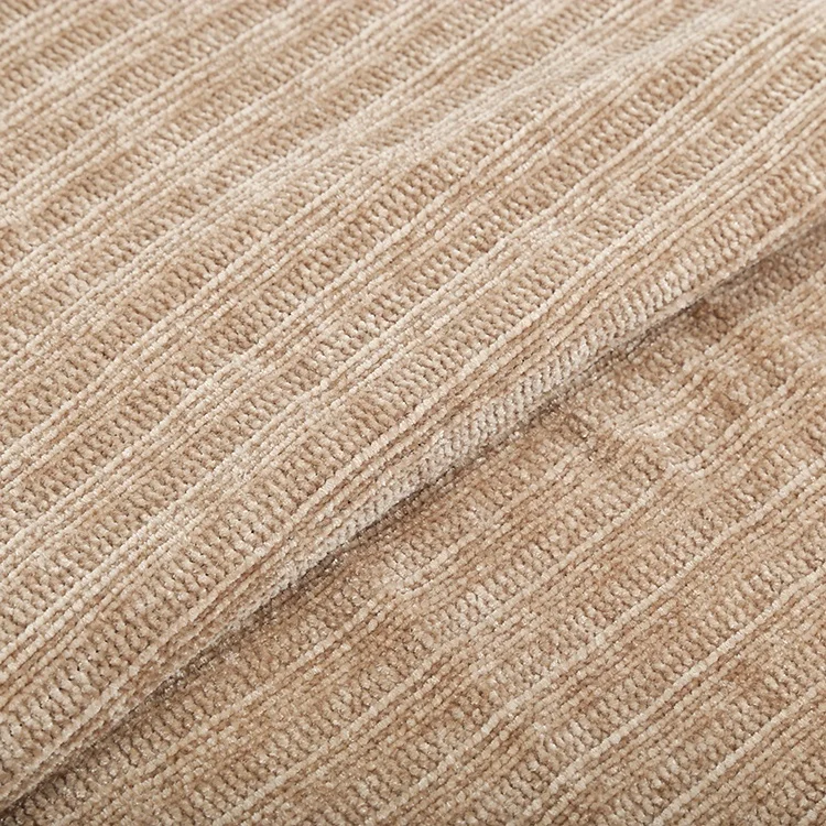
China professional factory 100% polyester velvet chenille knitting fabric 3*3 rib for woman sweater 
