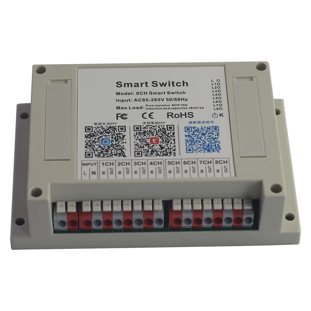 Tuya smart wifi/zigbee Bluetooth 4CH relay module switches remote control 8CH switch