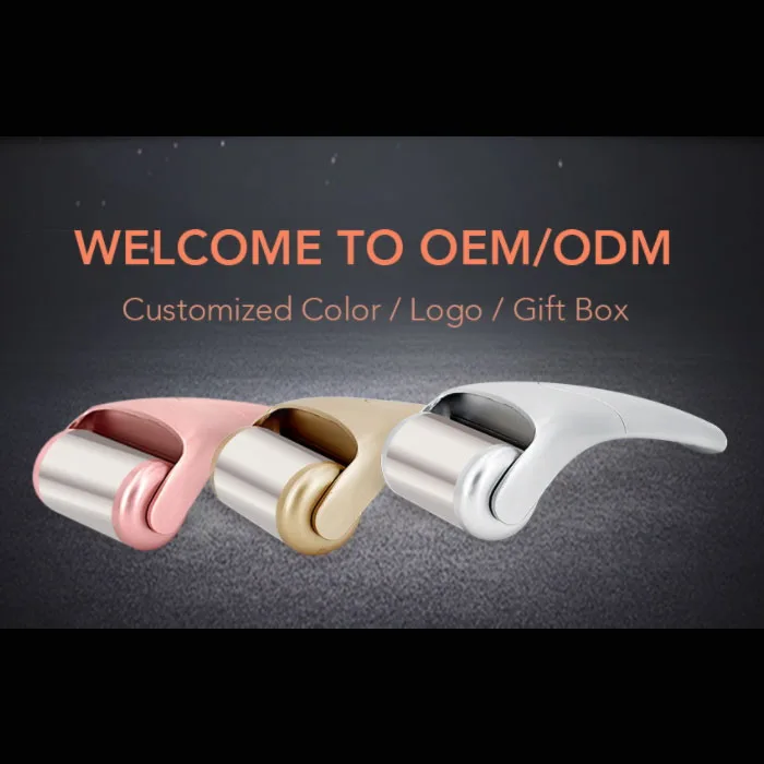 Private Label Skin Cooling Derma Ice Roller Stainless Steel Material Head for Face Anti-Puffiness Facial Roller Logo Customized