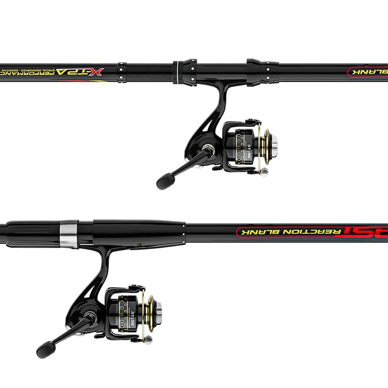 CWTLR01 Ultralight Carbon Spinning Rod 2.4M-3.6M High Quality 5-8 Sections Telescopic Carbon Fishing Rod Spinning Reel