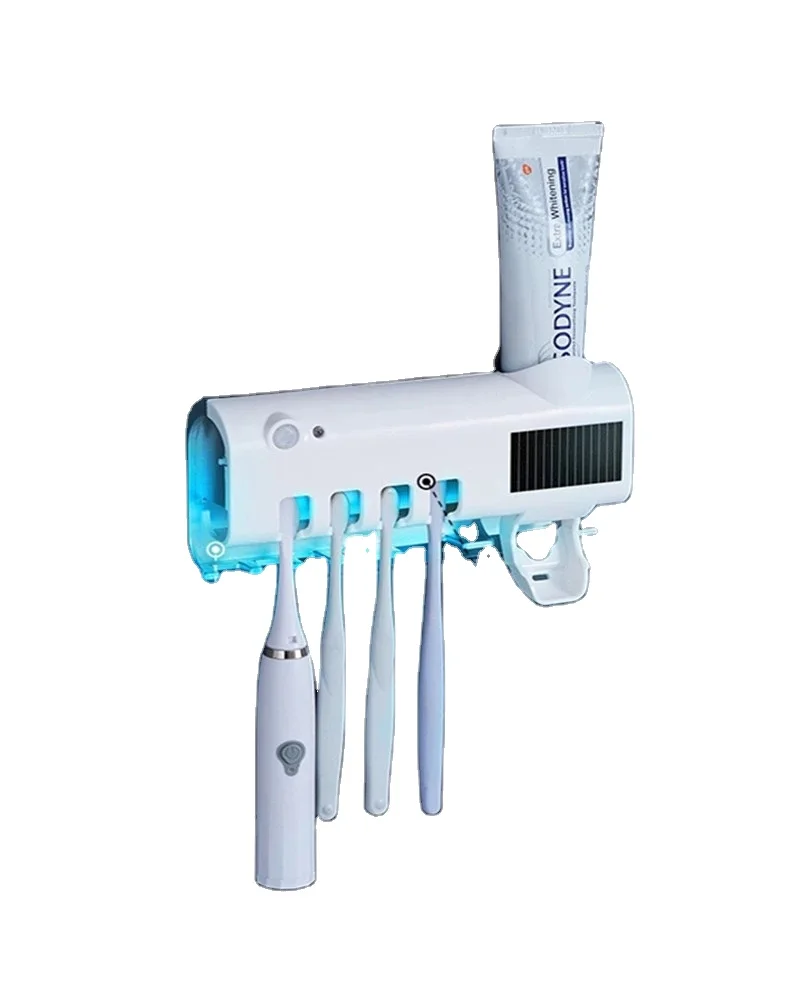 Hot sale Smart with toothpaste squeezer USB rechargeable Mini portable UV tooth brush Toothbrush sterilizer Holder rack