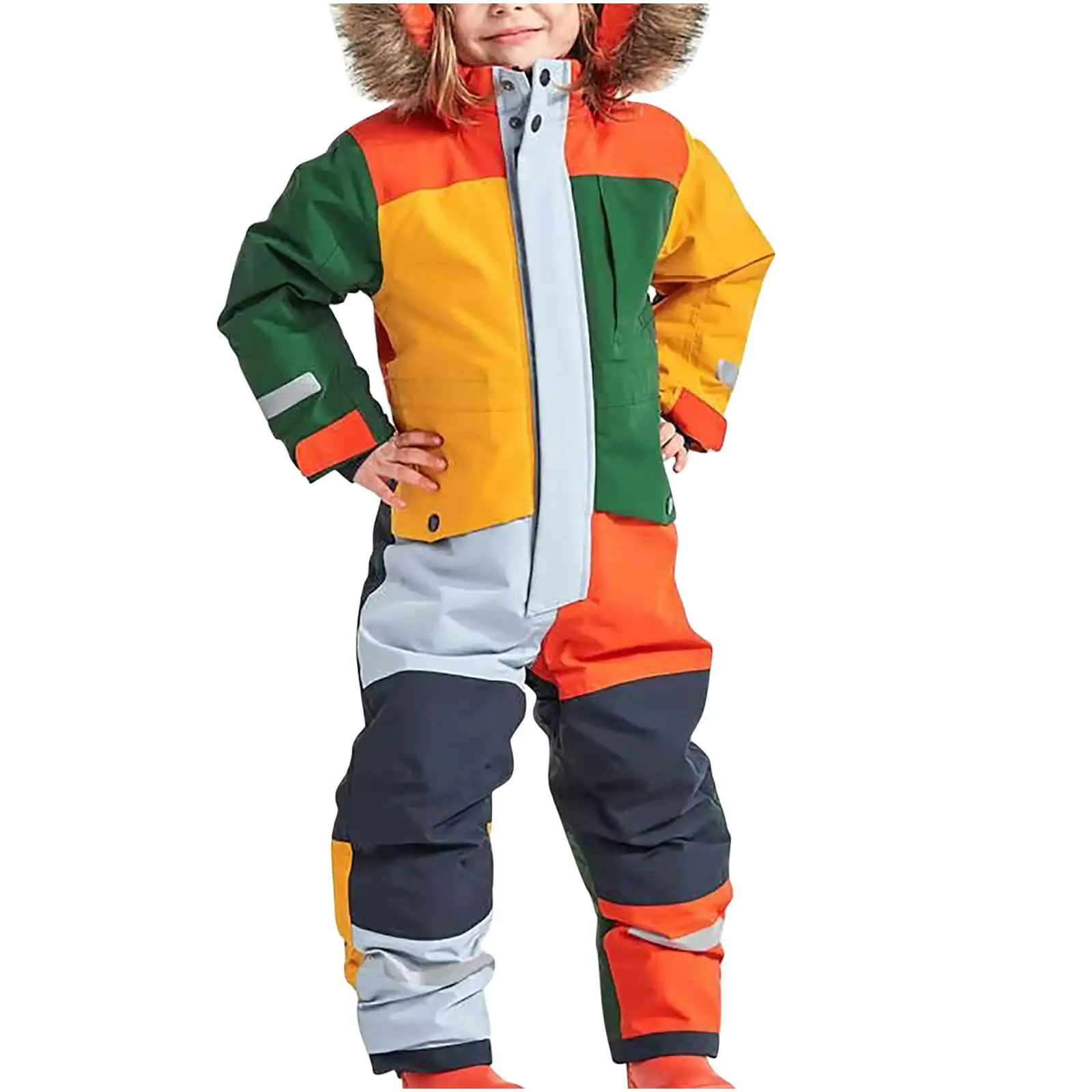 Children Ski Suit Skiing Jumpsuit Boys Girls Winter Outdoor Warm Windproof Waterproof Snowboard Suit Kids Ski Overalls Snow Suit