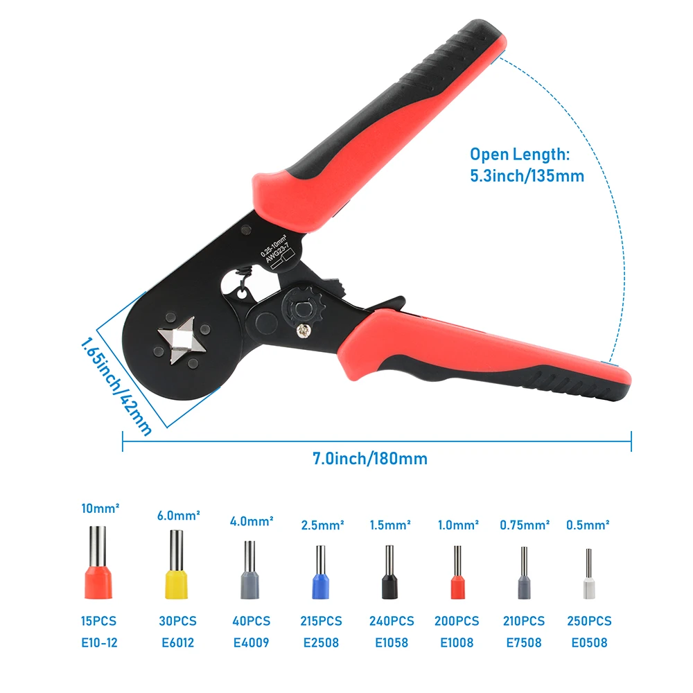 Self-adjustable Wire Crimping Tool Kit With 1200PCS Ferrule Terminals Crimping Kit Wire Stripper Plier Multi Hand Tool