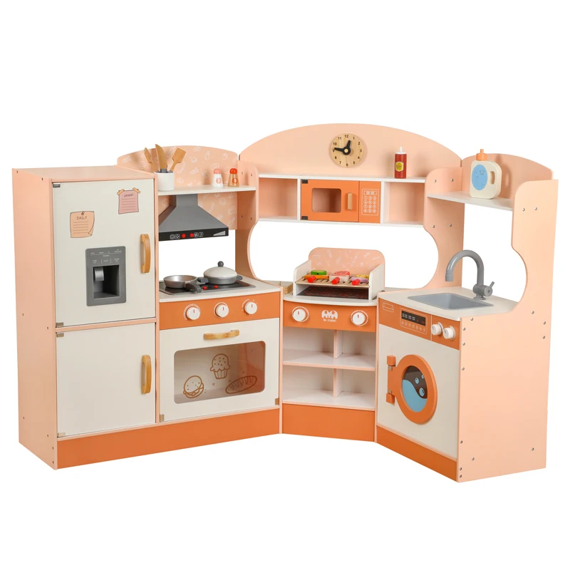 Creative multifunction wooden Kitchen Cooking Pretend Toy Set Montessori Indoor Educational Games Toys For Kids Boys & Girls CE