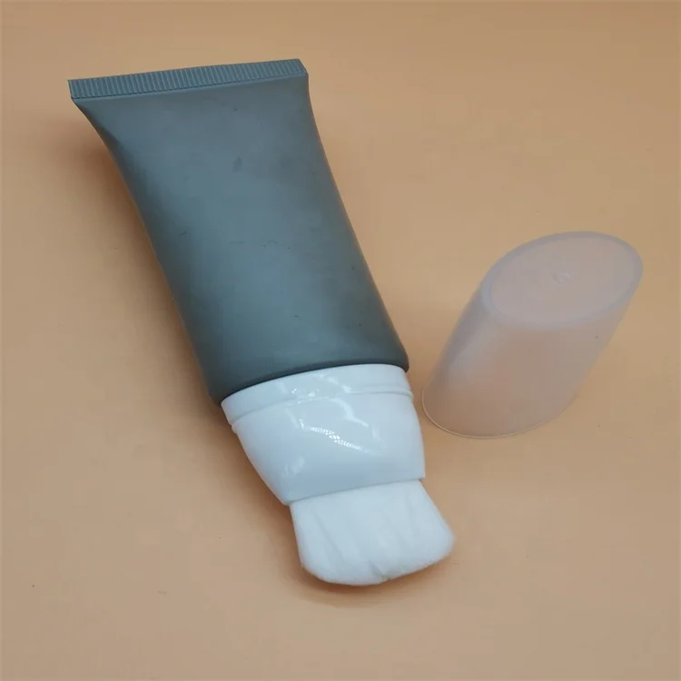 60ml Soft Brush Plastic Cosmetic Face Wash Packaging Tube With Brush Applicator