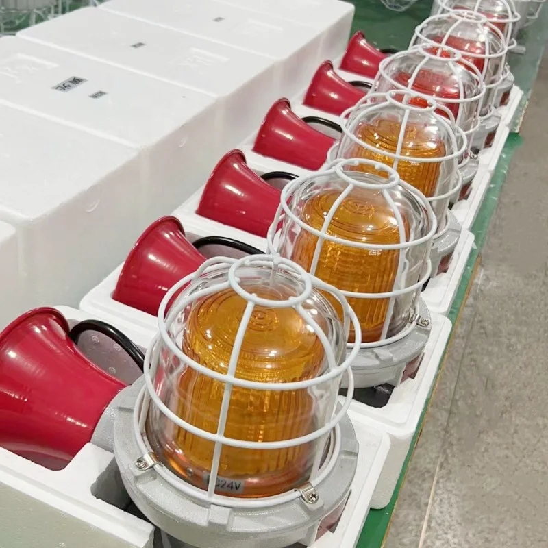 ATEX anti-explosive speaker 110 vac led lamps explosion proof audible and visual alarm siren lighting