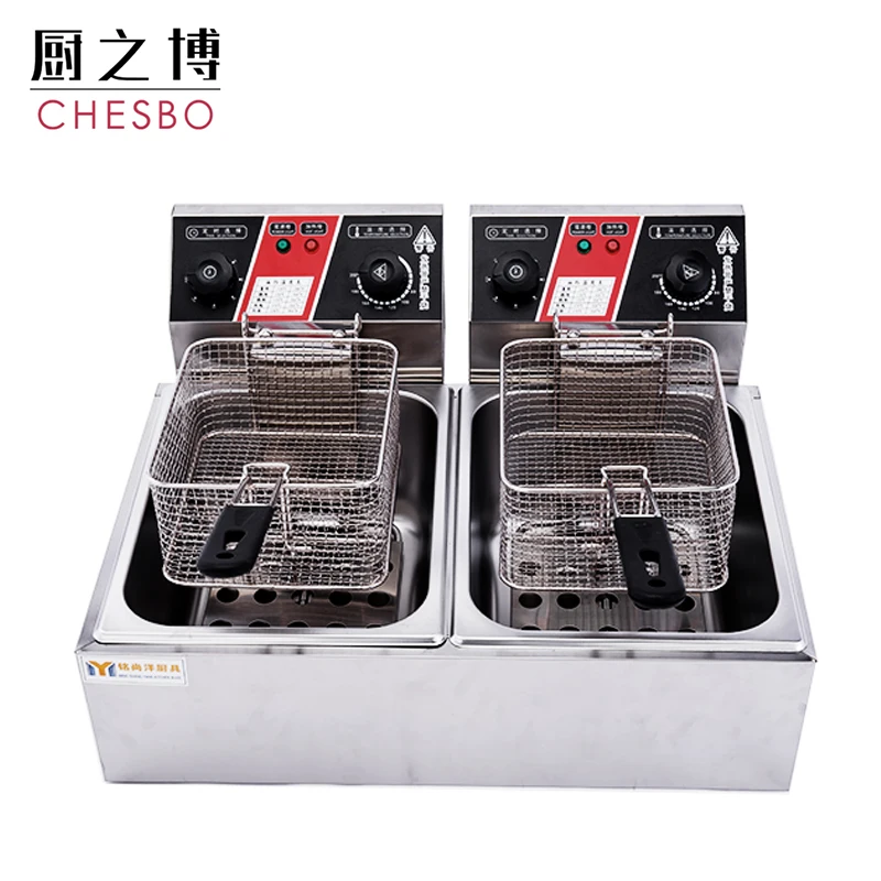 Wholesale 20L Commercial French Fries Machine Electric Deep Fryer with Timer and Drain Stainless Steel potato chips Fry