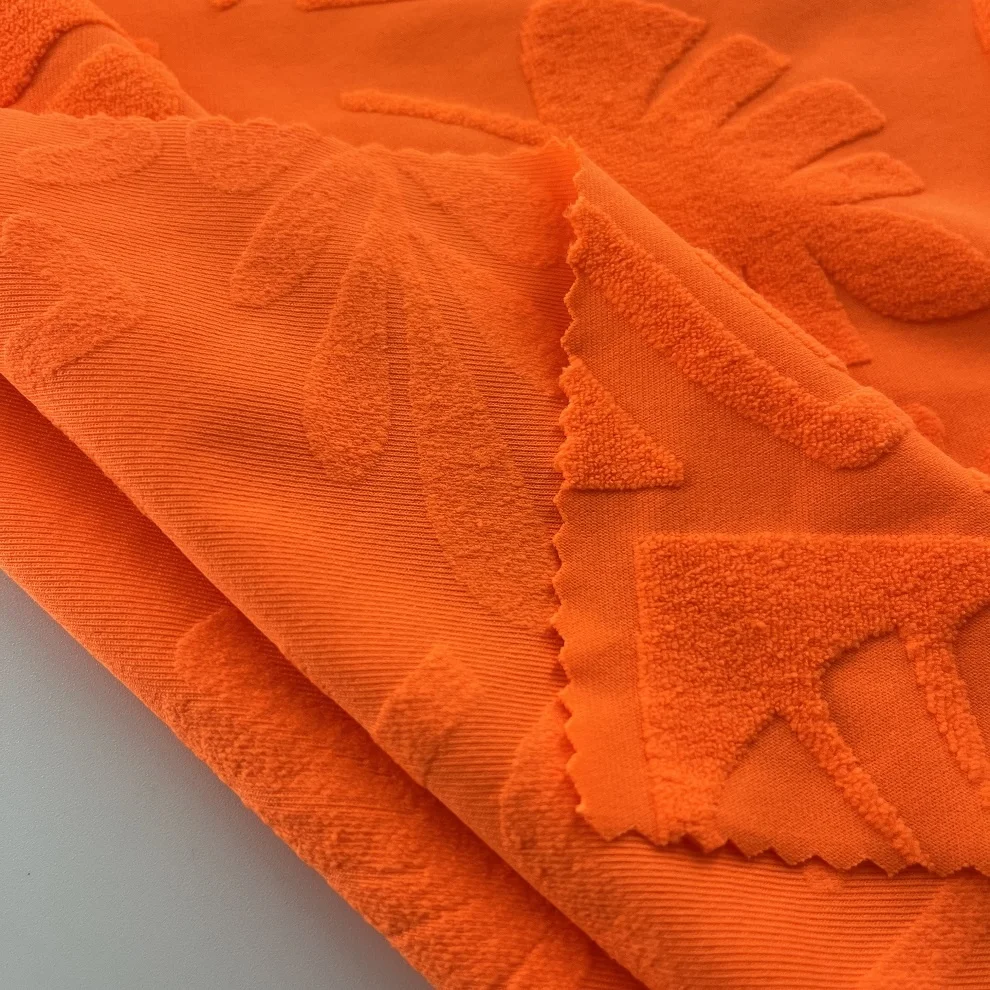  coconut knitted tropical new terry jacquard toweling fabric for swimwear bikini designer swimsuit fabric