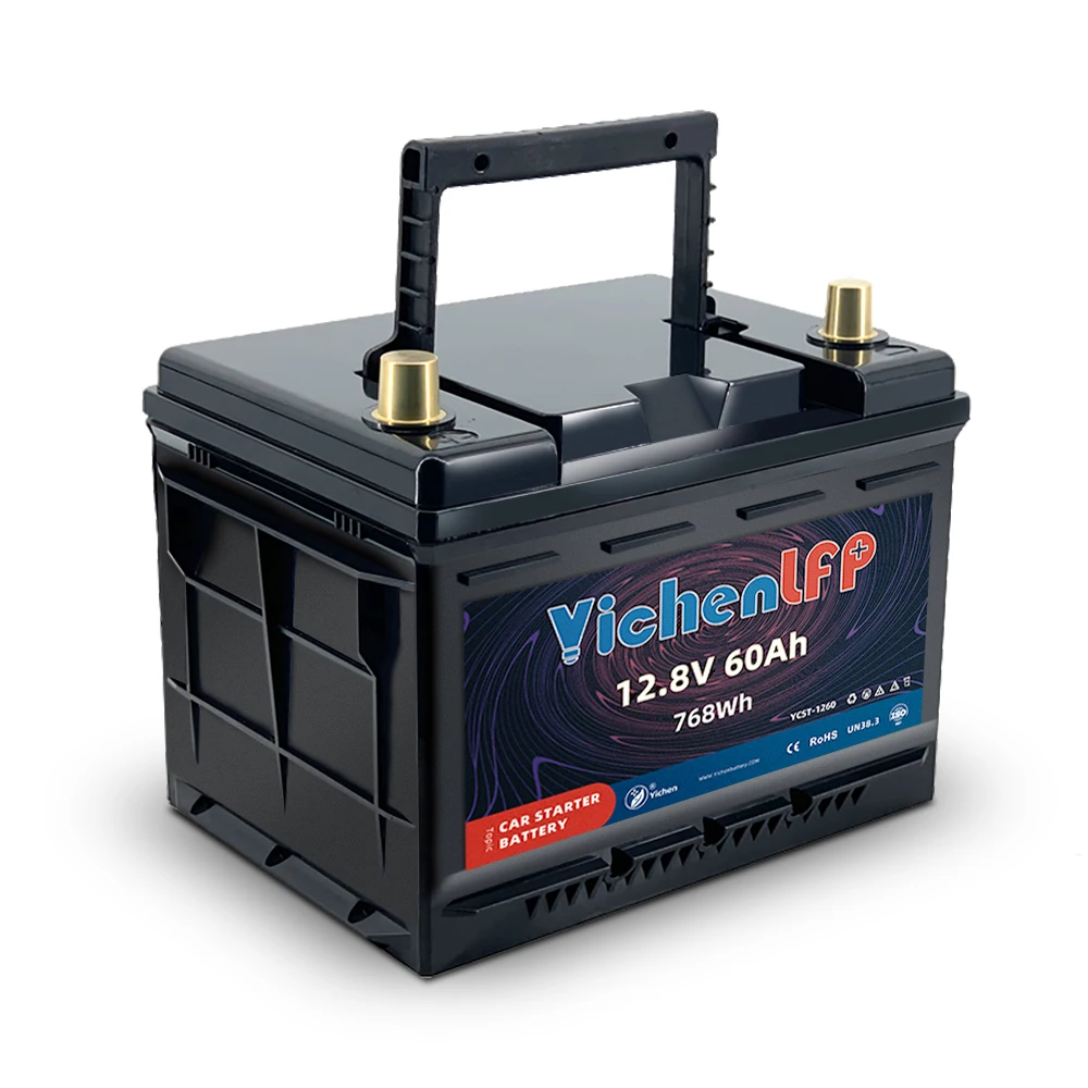 12V 60Ah CCA800 Lithium Iron Phosphate LiFePO4 for Auto Marine Cranking Lithium Battery Pack