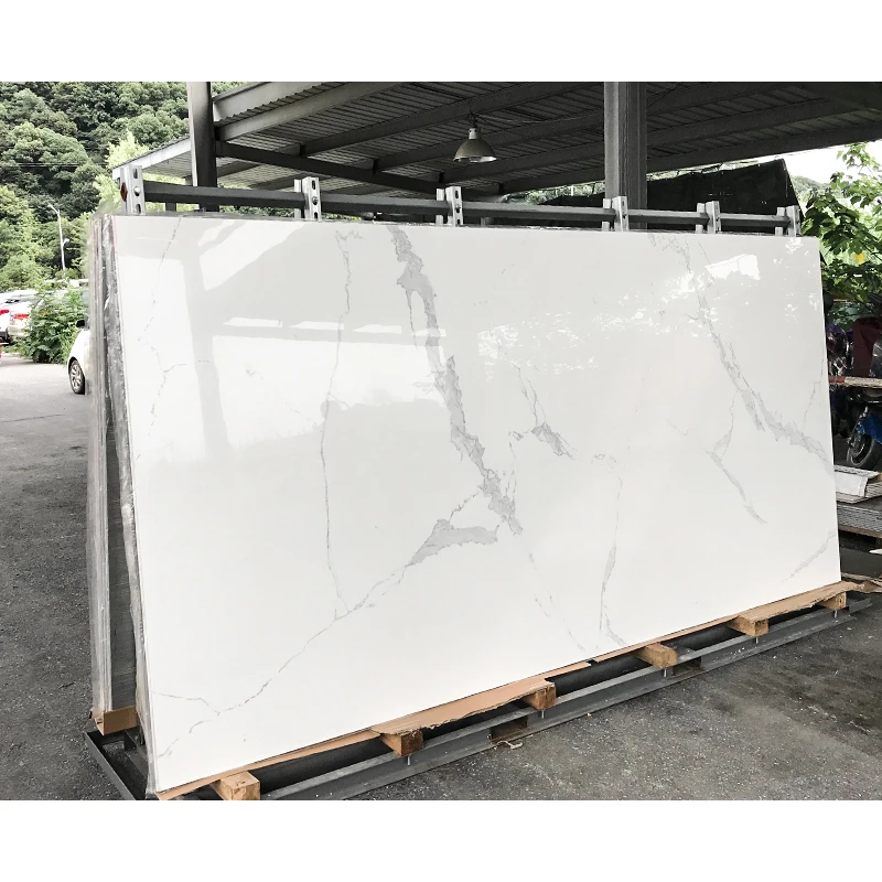 160x320cm China White Calacatta Polished Porcelain Glossy Porcelain Wall Floor Tile Price