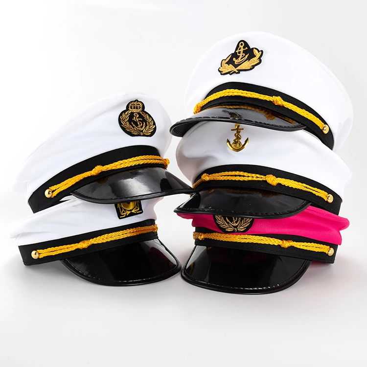 
Professional Custom 100% Cotton White Captain Sailor Hats For Sale 