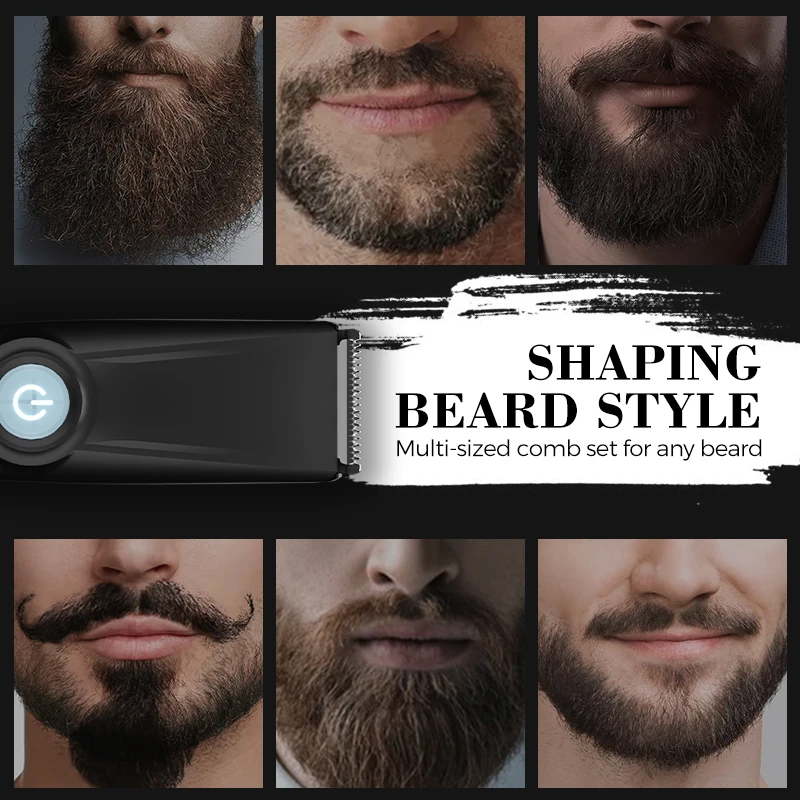 Rechargeable Transparent Hair Trimmers Professional Men Beard Trimmer Cordless Hair Trimmer