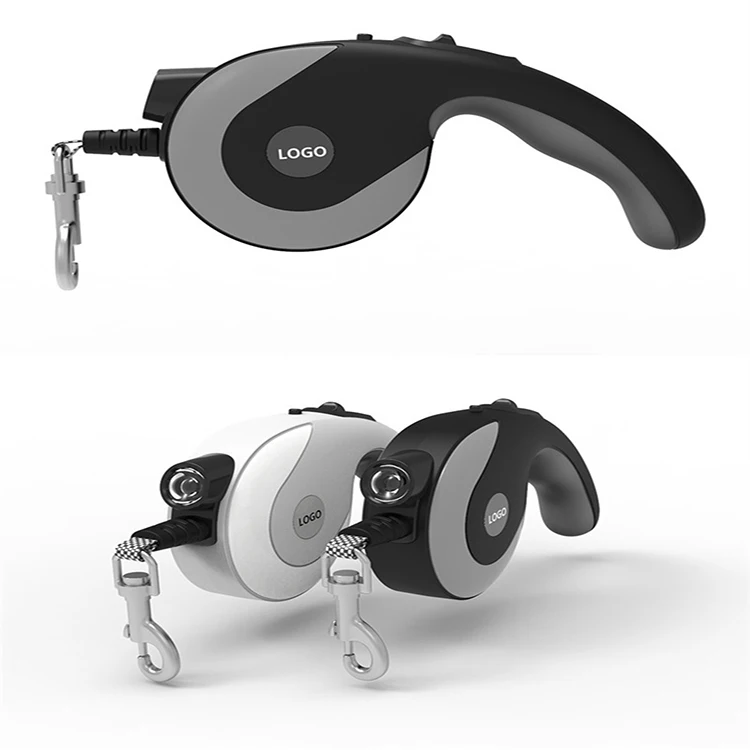 Manufacturer Custom Luxury Waterproof White Black Lead Pet Dog Training Retractable Led Light Leashes Set