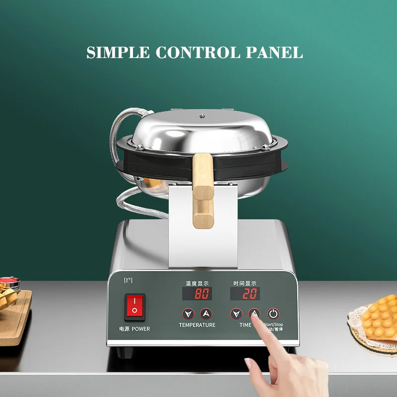 Commercial Electric Waffle Maker Detachable Plate Home Cooking Car Manual Power New Egg Waffle Baking Machine